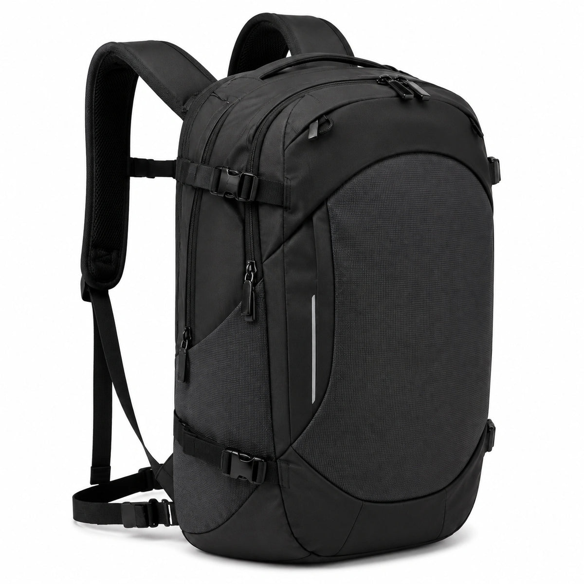 Sac à dos 32 L 32 x 20 x 50 cm en textile noir à compartiments zippés pour voyage