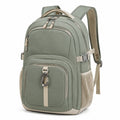 Sac à dos 30 x 18 x 42 cm en polyester vert sauge pour quotidien avec compartiments zippés