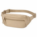 Sac banane 34 x 8 x 15 cm en polyester beige avec sangle réglable