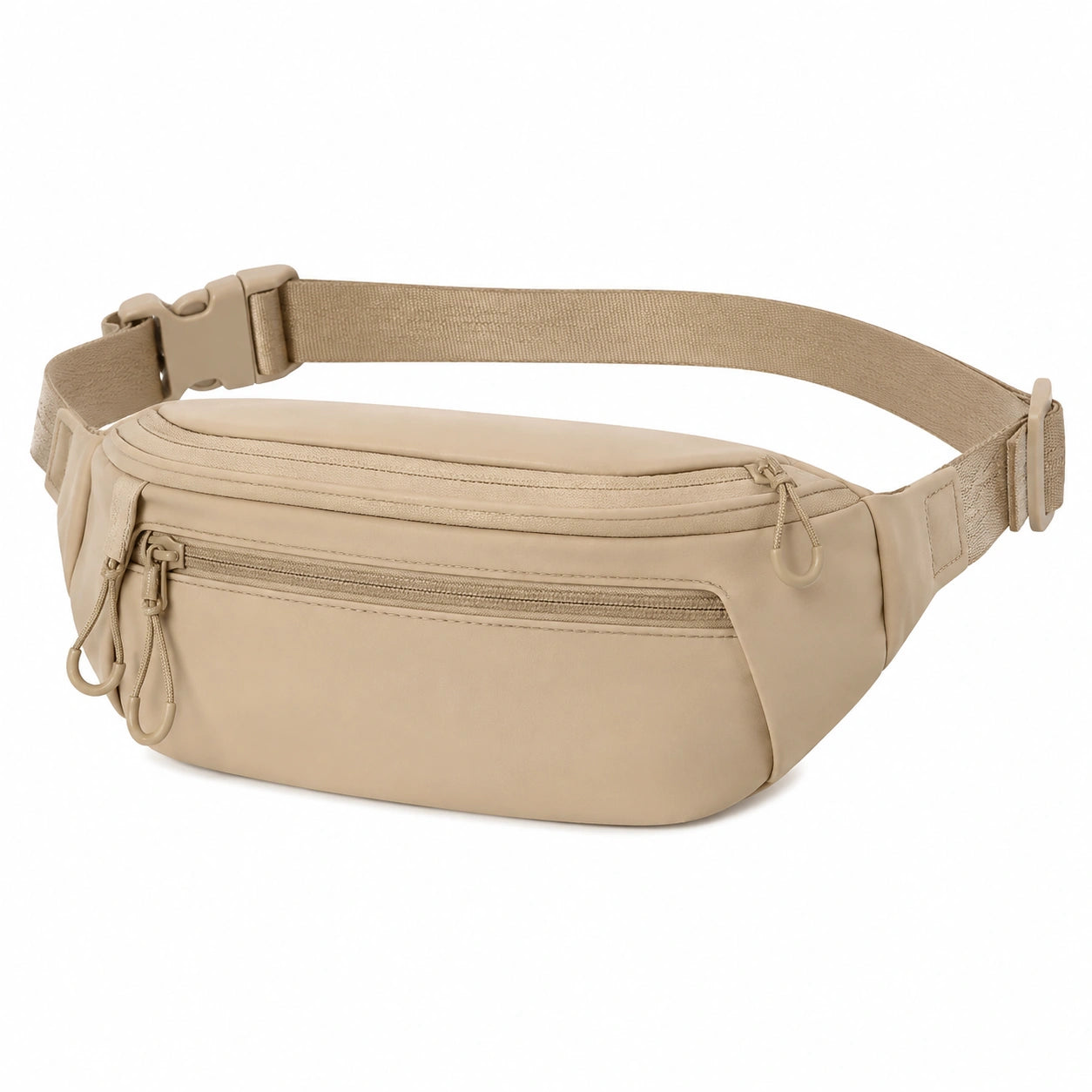 Sac banane 34 x 8 x 15 cm en polyester beige avec sangle réglable
