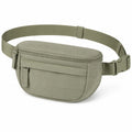 Sac banane 30 x 7 x 16 cm en polyester vert kaki à poches zippées