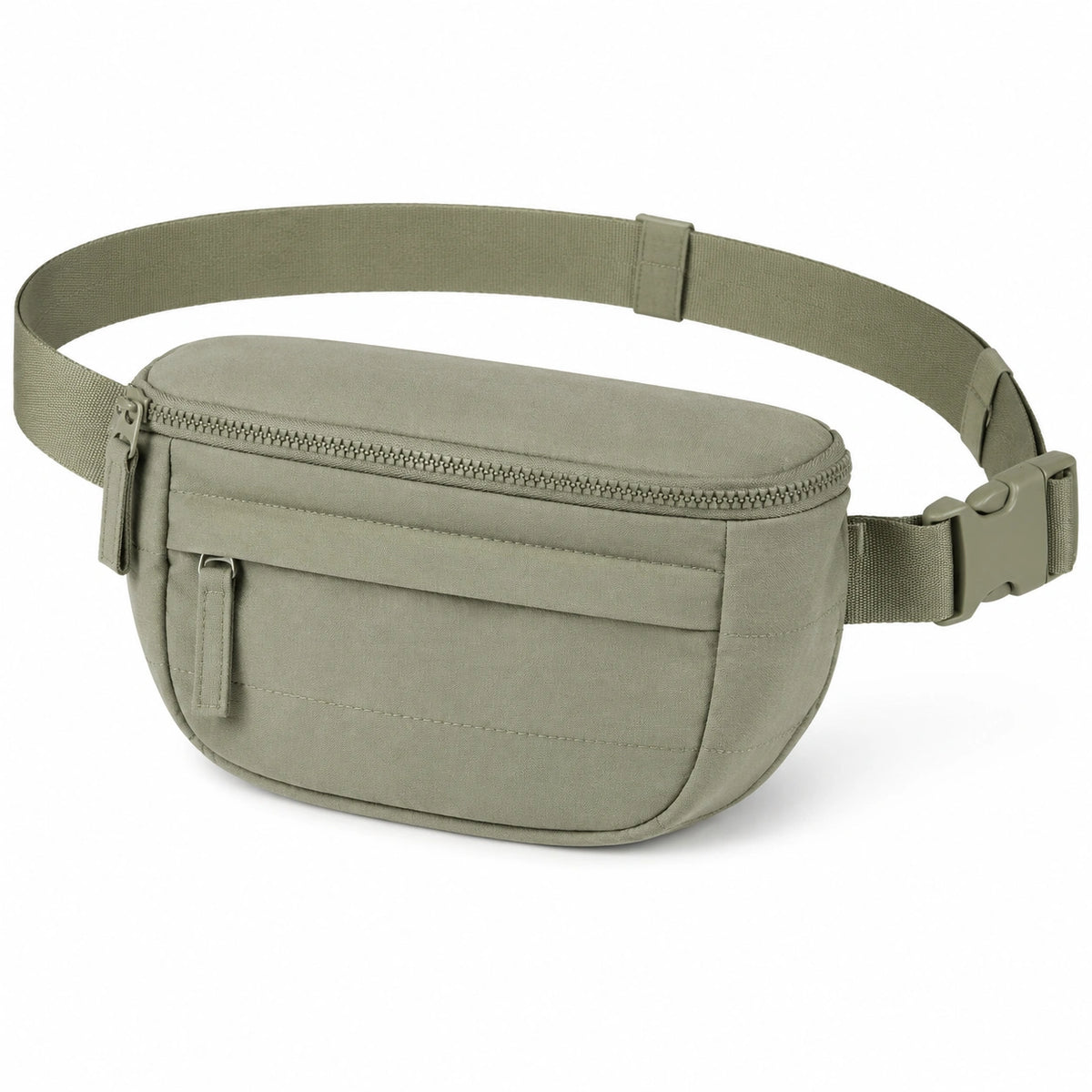Sac banane 30 x 7 x 16 cm en polyester vert kaki à poches zippées