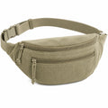 Sac banane 30 x 15 x 8 cm en velours côtelé beige - rangement à double compartiment