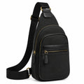 Sac bandoulière 18 x 8 x 32 cm noir en matière synthétique avec compartiments zippés