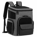 Sac à dos de transport pour animaux 38 x 28 x 42 cm textile gris noir ventilé à compartiments