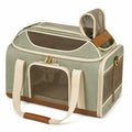 Sac de transport pour animal 45 x 30 x 30 cm en textile vert avec panneaux en maille respirante
