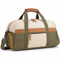 Sac de voyage 50 x 25 x 30 cm en tissu beige vert kaki et marron avec bandoulière réglable